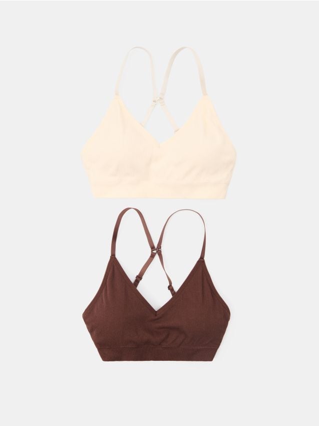 Sinsay - Top Sutien Fără Cusături cu Bureți Detasabili 2 Buc - multicolor