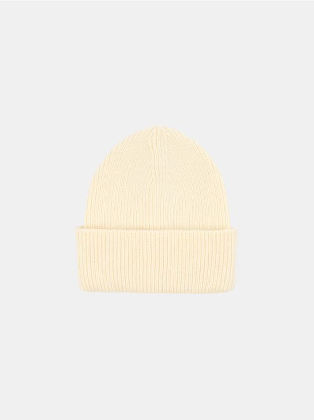 Sinsay - Čiapka beanie z prúžkovaného úpletu - krémová