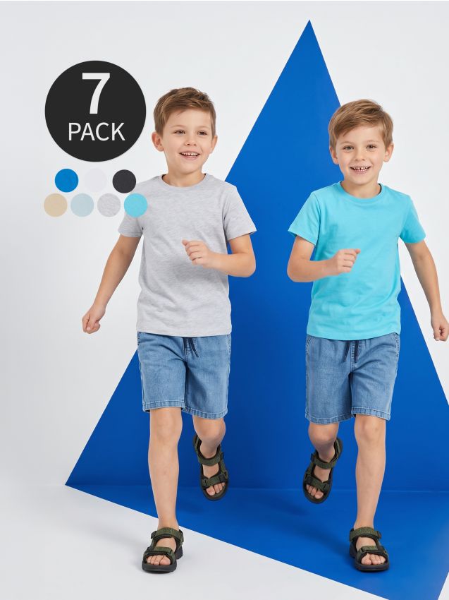 Sinsay - Tricouri din bumbac 7 bucăți - albastru