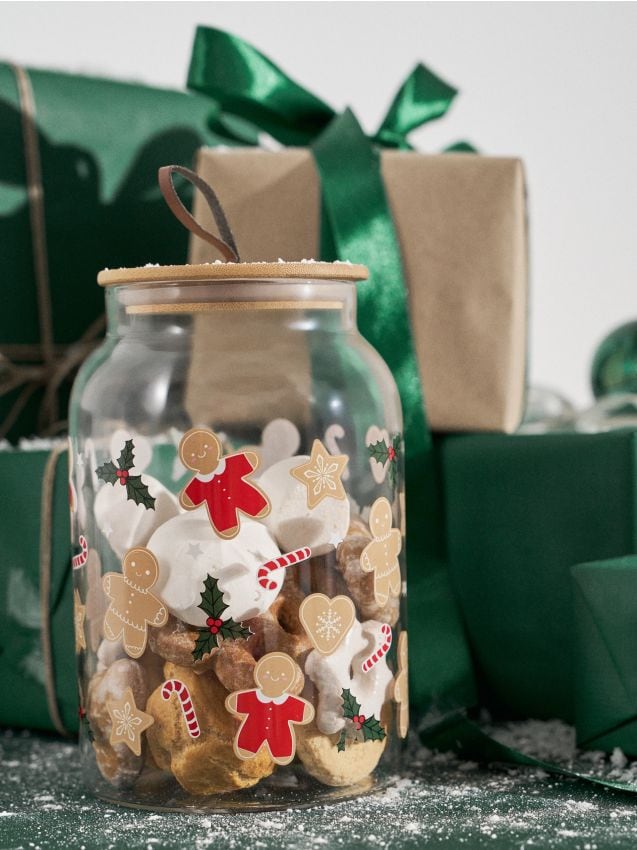 Sinsay - Pohár s viečkom s vianočným vzorom - červená