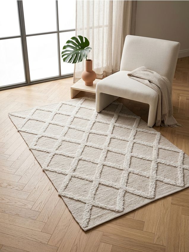 Sinsay - Covor cu model geometric - crem