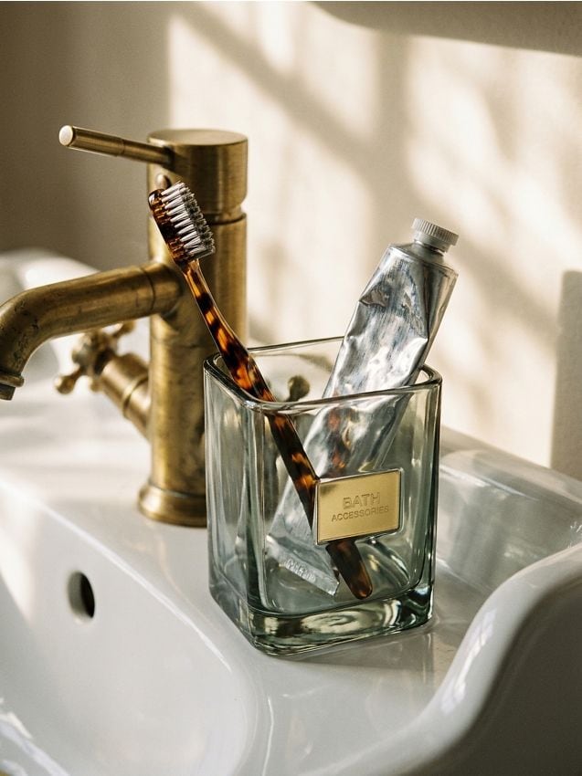 Sinsay - Pahar pentru periuțe de dinți - verde-maroniu