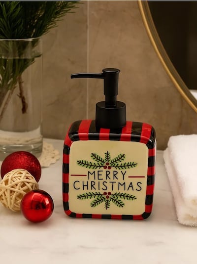 Seifenspender mit Weihnachtsmotiv