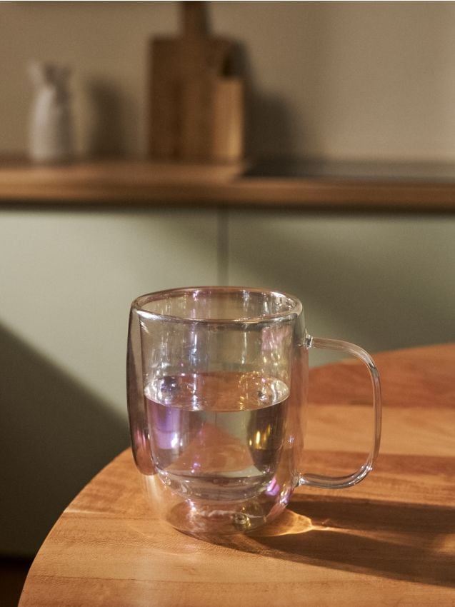 Sinsay - Cană de sticlă cu fund dublu - clear