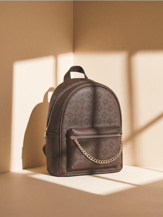 Sinsay - Rucsac din piele ecologică cu monogram embossat - multicolor