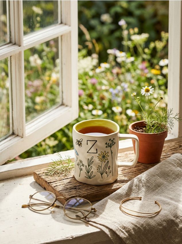 Sinsay - Cană cu design pictat manual - galben-deschis