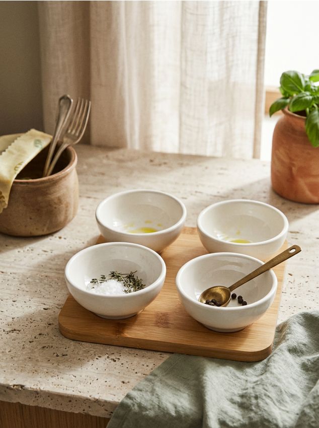 Sinsay - Tavă de servire cu patru boluri - bej