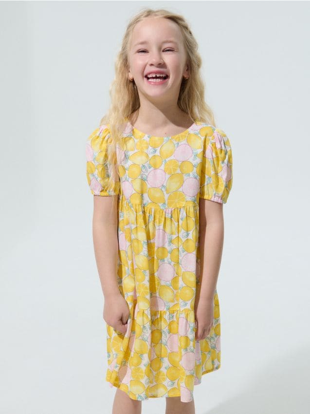 Sinsay - Rochie din viscoză - galben-deschis