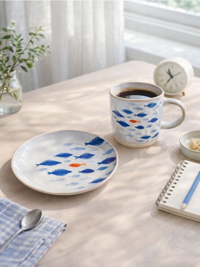 Sinsay - Cană cu motiv marin - alb