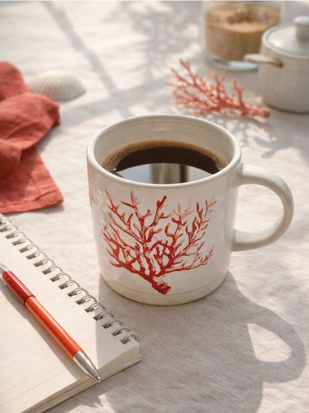 Sinsay - Cană cu motiv marin - crem