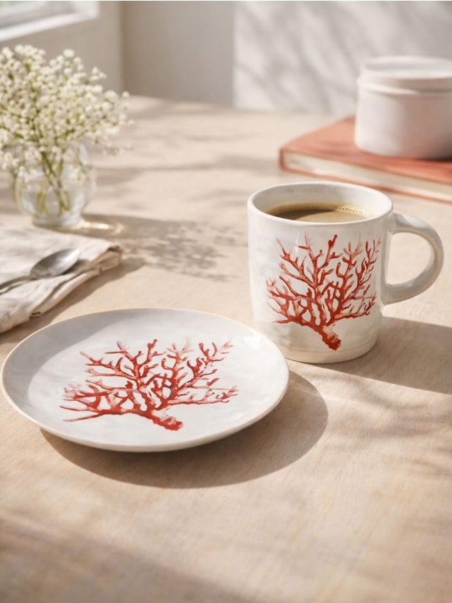 Sinsay - Cană cu motiv marin - crem