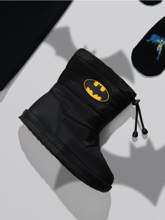 Sinsay - Zateplené snehule s elastickou šnúrkou Batman - čierna
