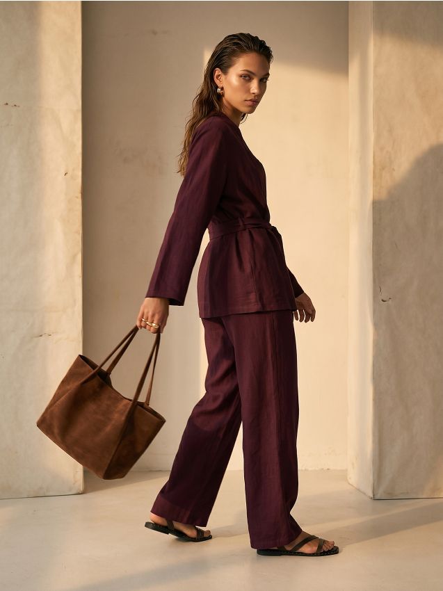 Sinsay - Jachetă kimono din viscoză și amestec de in - violet-închis