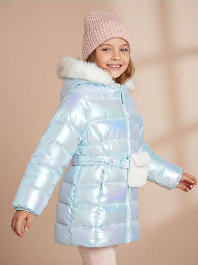 Sinsay - Zateplená bunda s kapucňou - bledozelená