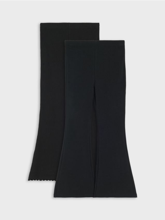 Sinsay - Bawełniane spodnie flare 2 pack - wielobarwny