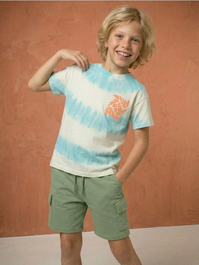 Sinsay - Tricou din bumbac cu model tie-dye - crem