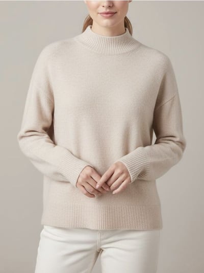 Džemper s polugolf kragnom i dugim rukavima s primjesom vune