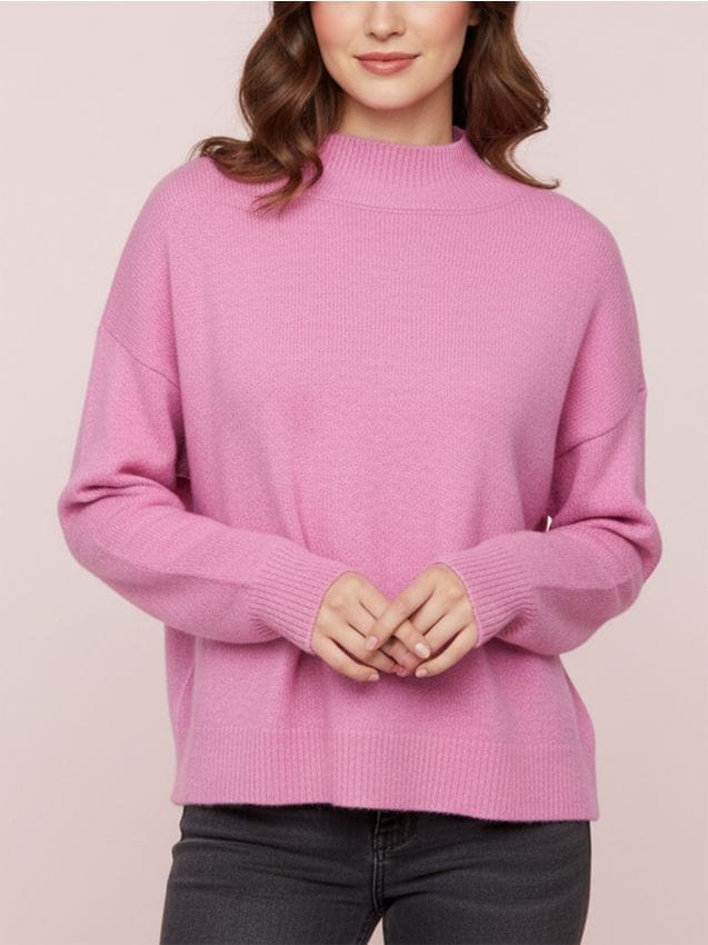 Sinsay - Pulover cu guler înalt și mâneci lungi cu amestec de lână - violet-orhidee