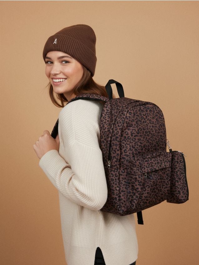 Sinsay - Čiapka beanie z prúžkovaného úpletu - tmavohnedá