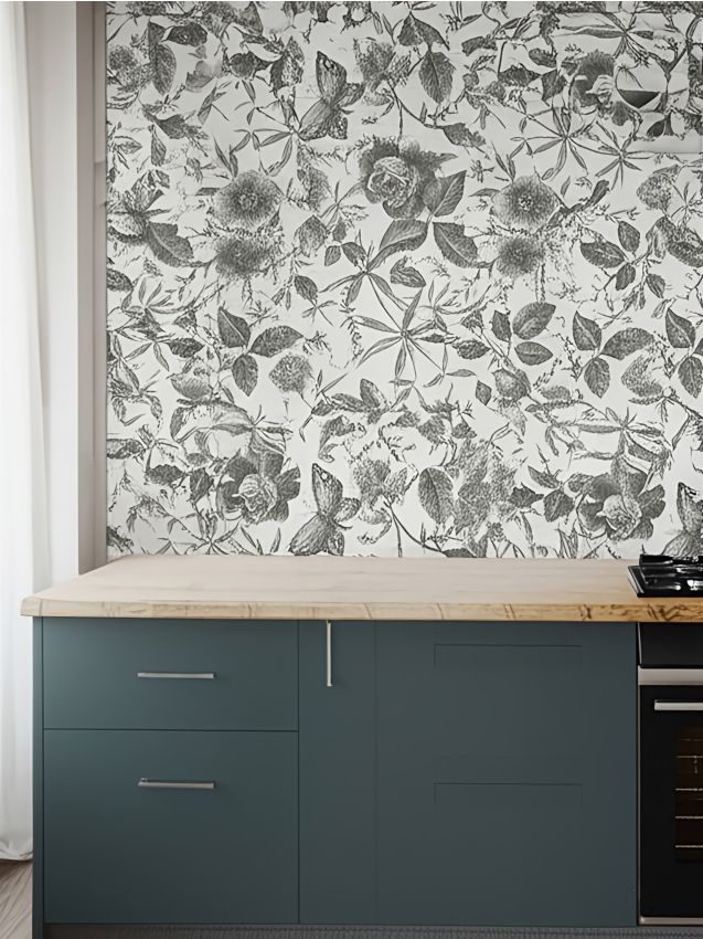 Sinsay - Samolepiaca tapeta - modrozelená