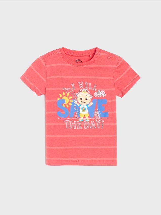 Sinsay - Tricou din bumbac cu imprimeu Cocomelon - roșu