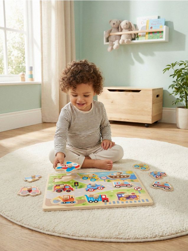 Sinsay - Puzzel din Lemn cu Tematica Vehicule - multicolor