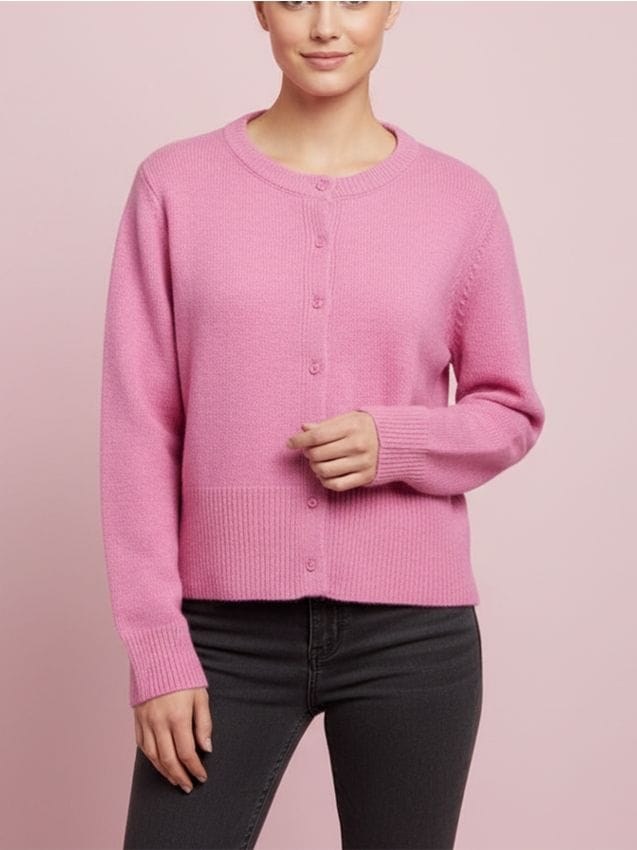 Sinsay - Kardigan z guzikami z domieszką wełny - różowy