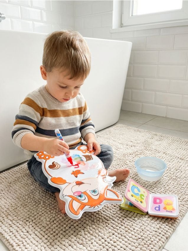 Sinsay - Set pentru pictură cu apă: planșă, carte și marker - oranj-deschis