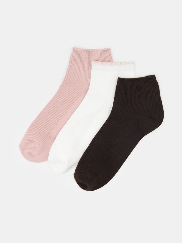 Sinsay - Șosete Din Bumbac cu Dungi 3 Bucăți - multicolor