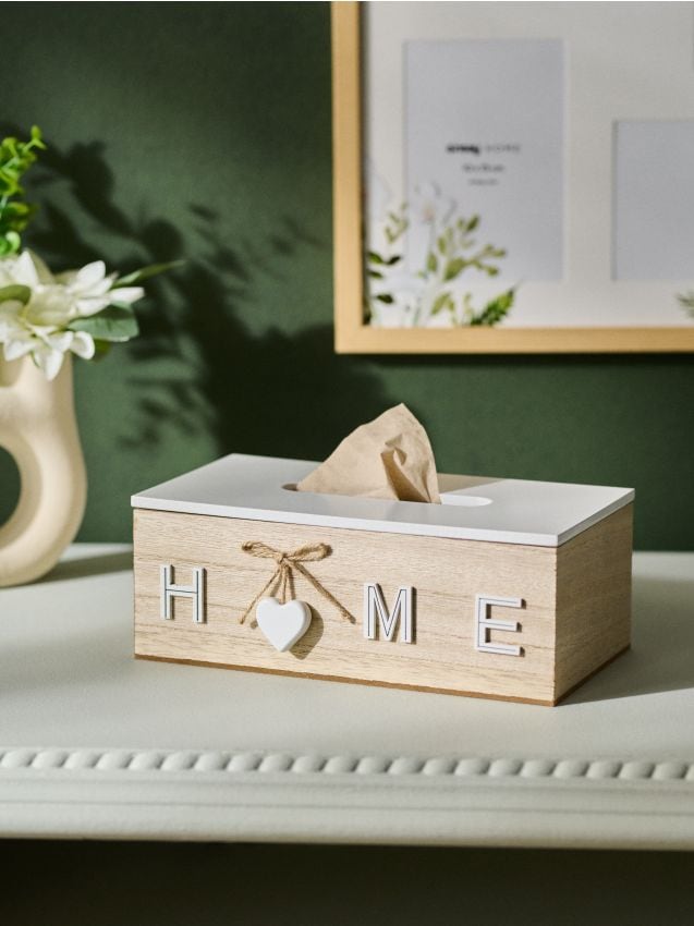 Sinsay - Cutie pentru șervețele cu inscripția Home - bej