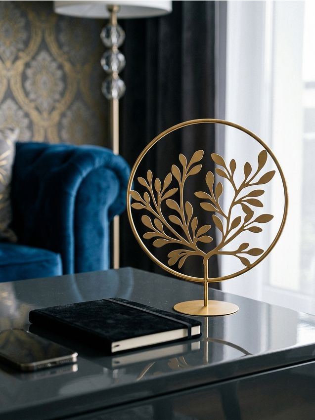 Sinsay - Decorațiune metalică de masă cu motiv de frunze - auriu