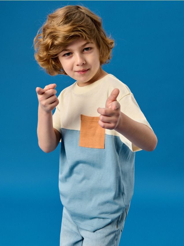 Sinsay - Tricou din bumbac - crem