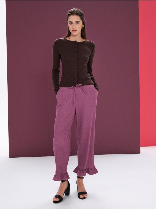 Sinsay - Pantaloni largi - mov