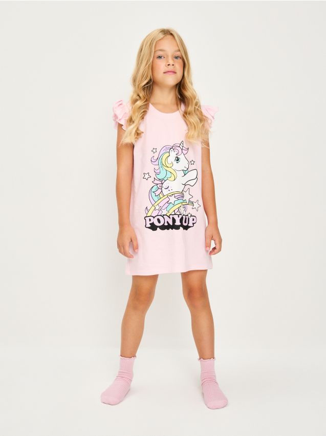 Sinsay - Cămașă de noapte cu volane decorative My Little Pony - roz-pastel