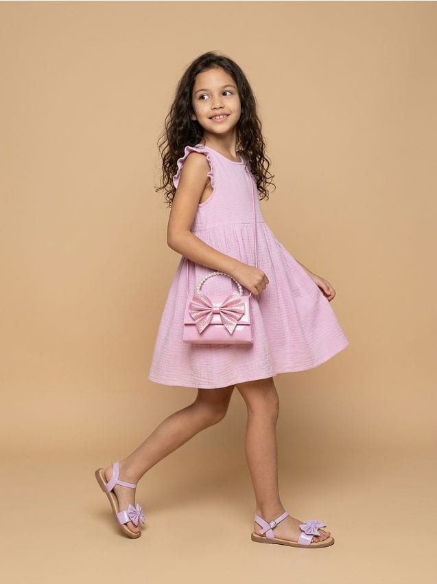 Sinsay - Geantă crossbody cu fundă și mâner din perle - roz-pastel