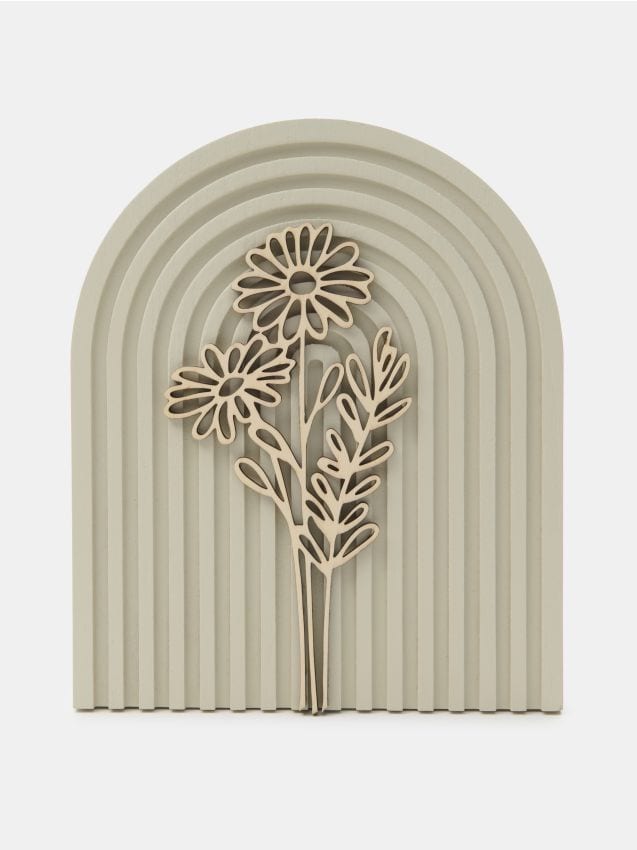 Sinsay - Decorațiune decorativă din lemn cu floare - bej