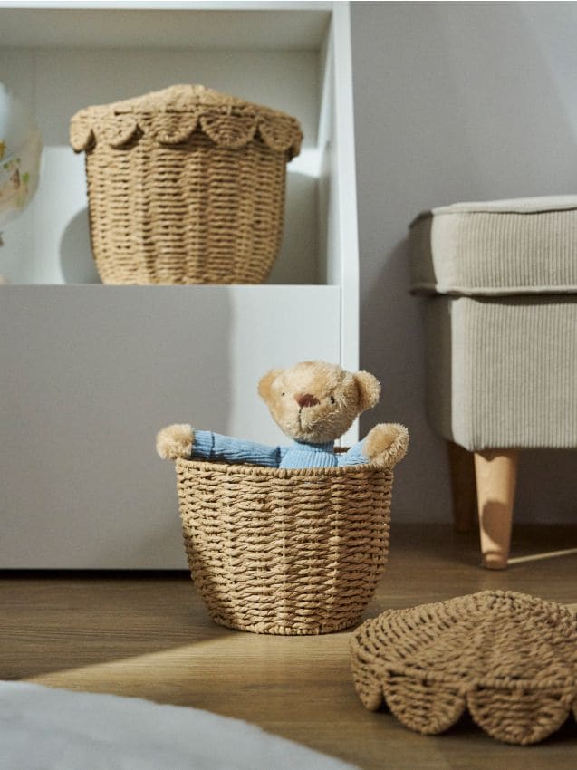 Sinsay - Coș de depozitare decorativ din nuiele cu capac - bej