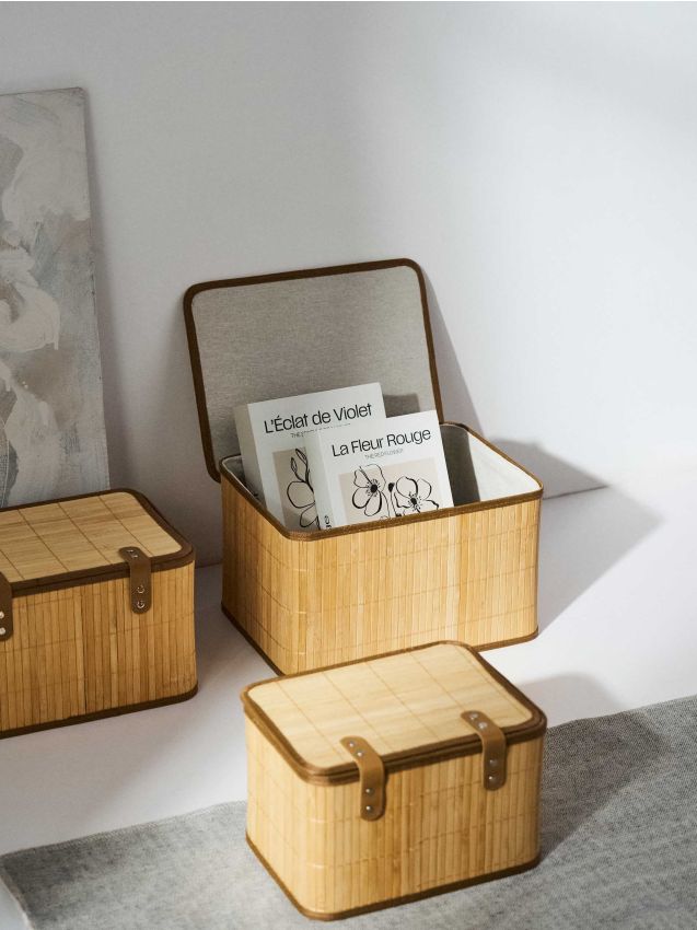 Sinsay - Coș de depozitare din bambus cu capac - bej