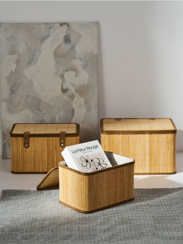 Sinsay - Coș de depozitare din bambus cu capac - bej