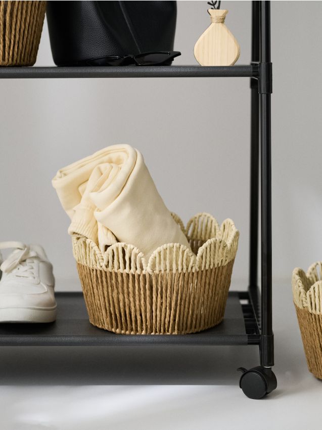 Sinsay - Coș împletit pentru depozitare cu margine ondulată - multicolor