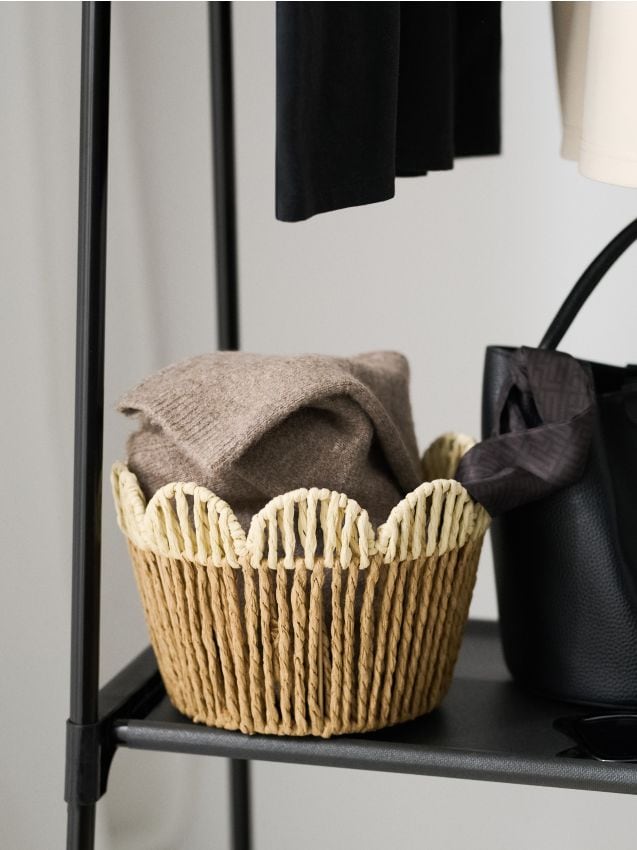 Sinsay - Coș împletit pentru depozitare cu margine ondulată - multicolor