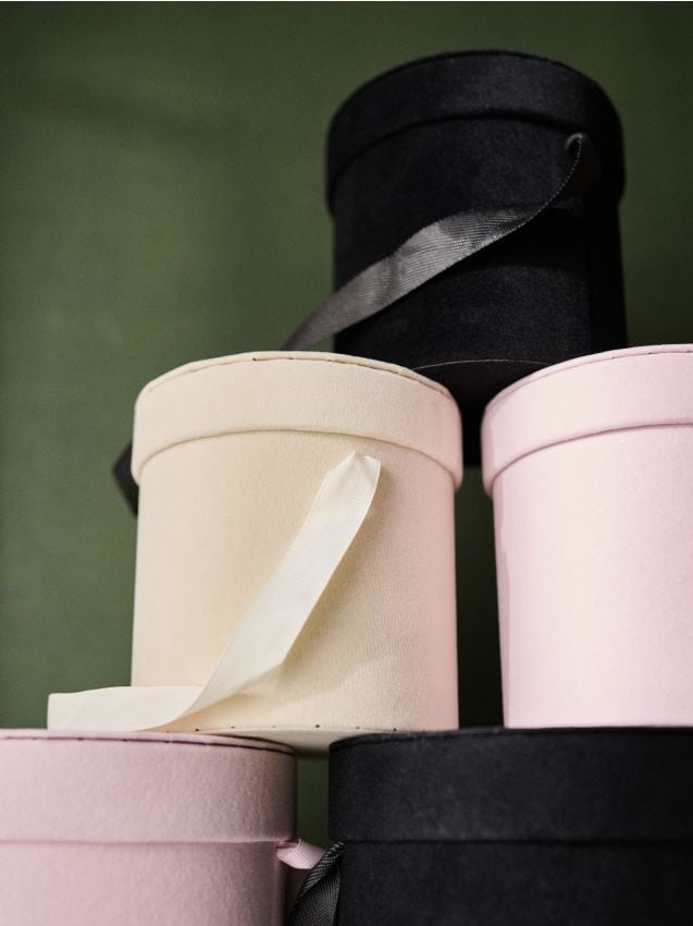 Sinsay - Flowerbox decorativ rotund cu mâner - crem