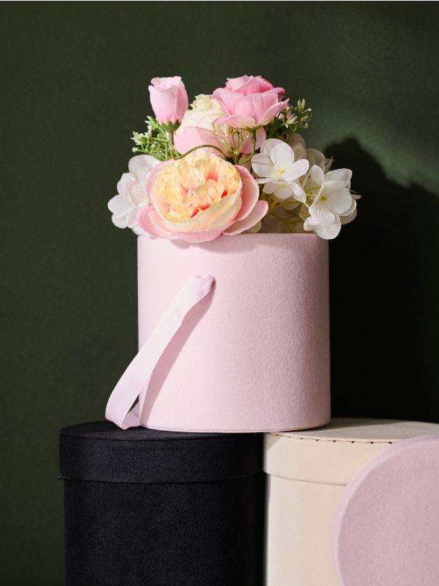 Sinsay - Flowerbox decorativ rotund cu mâner - roz