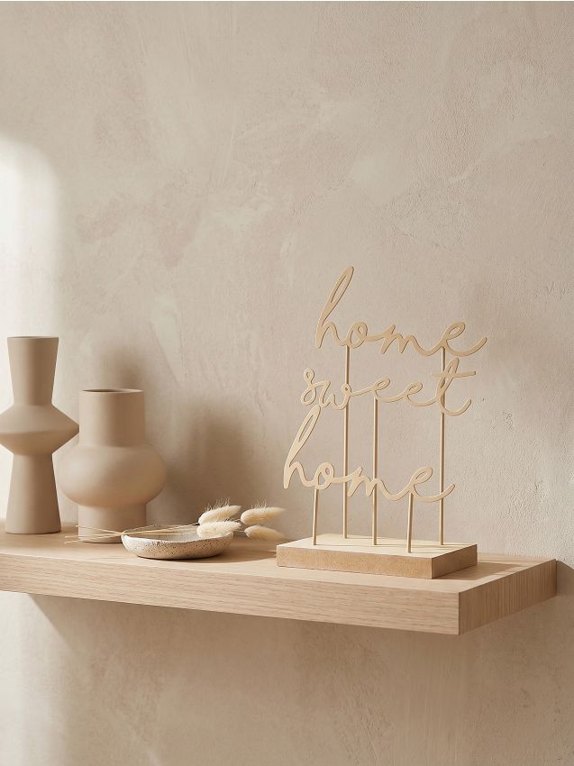 Sinsay - Decorațiune de sine stătătoare cu inscripția Home sweet home - crem