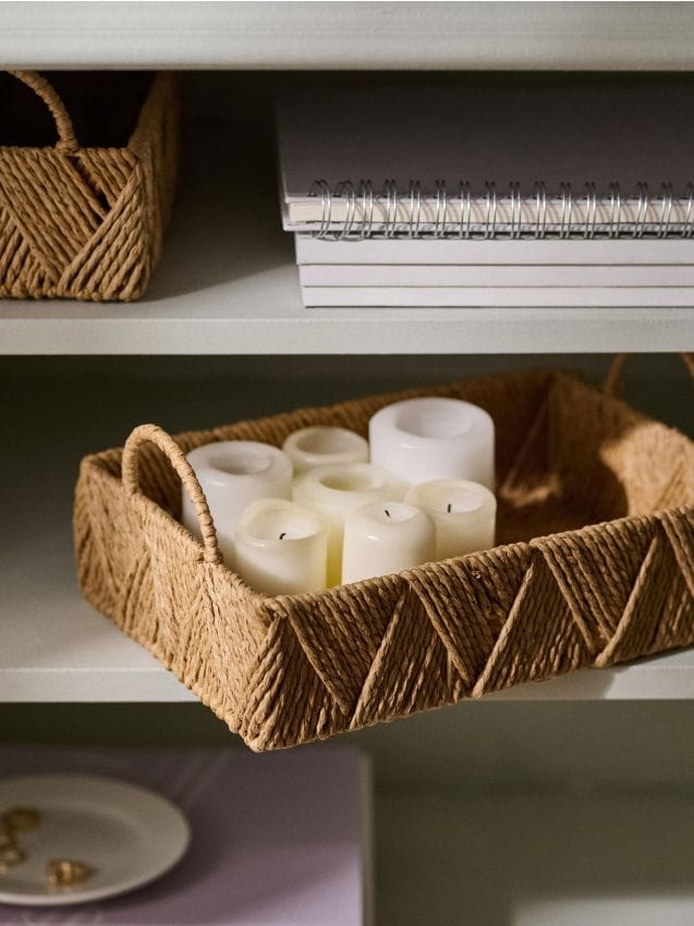 Sinsay - Tavă decorativă împletită cu mânere - bej