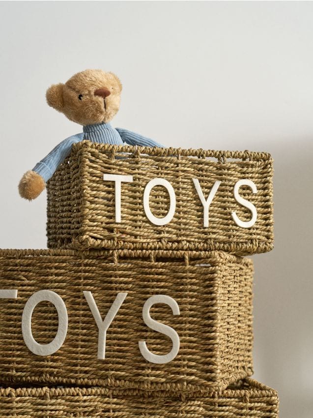 Sinsay - Coș împletit pentru jucării - bej