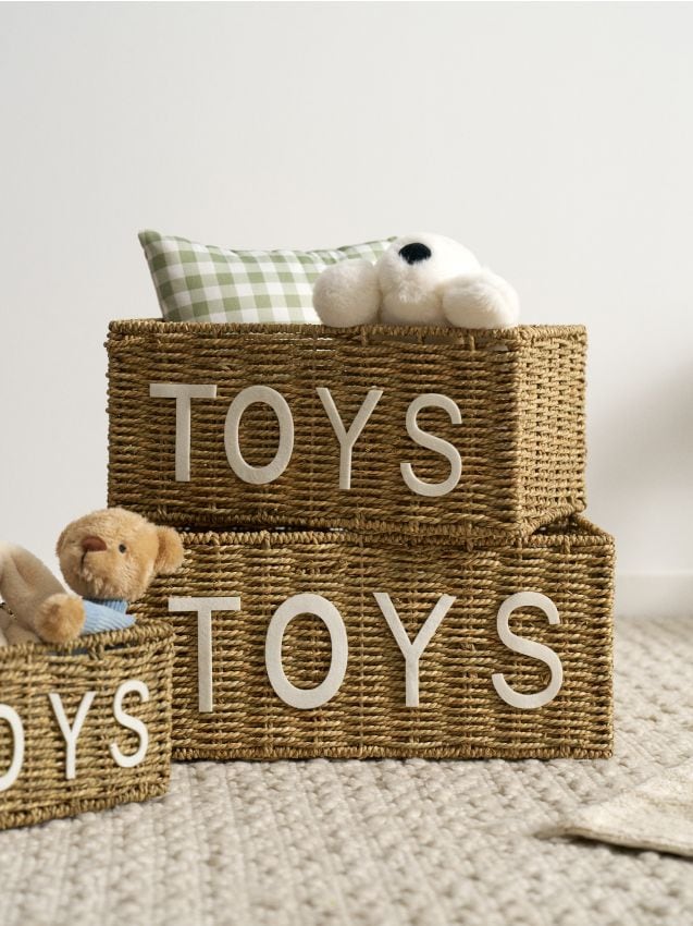 Sinsay - Coș împletit pentru jucării - bej