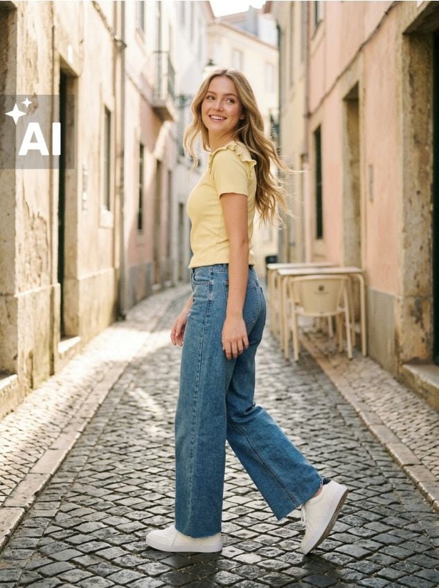 Sinsay - Tricou din tricot striat - galben