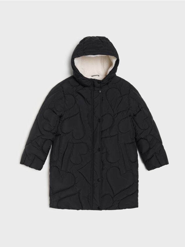 Sinsay - Zateplená bunda s kapucňou - pastelová ružová