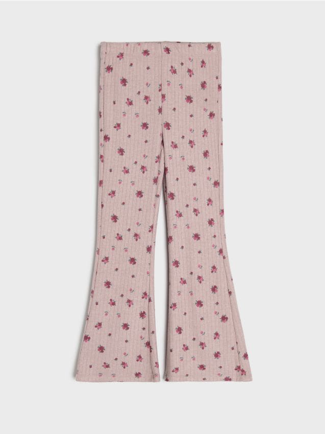 Sinsay - Legginsy flare z domieszką wiskozy - różowy